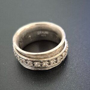 IDEAURE 925 Sterling Silver Spinner Ring Size 8